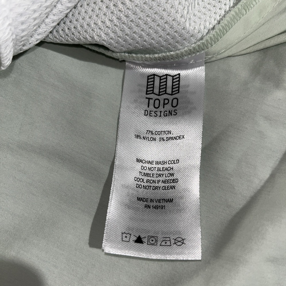 Topo Designs Light Green Mint Short Sleeve Buttonup Shirt Womens Size Small NWT - Picture 14 of 15